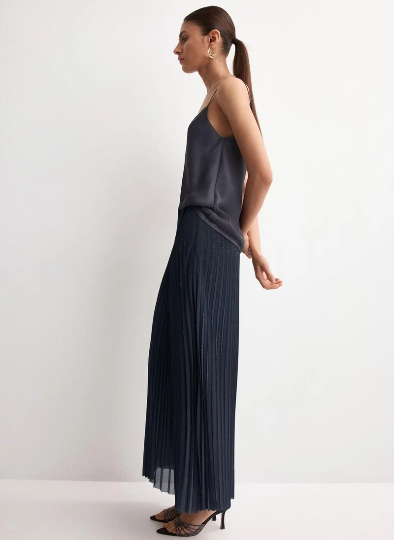 MANGO Pleated flared skirt